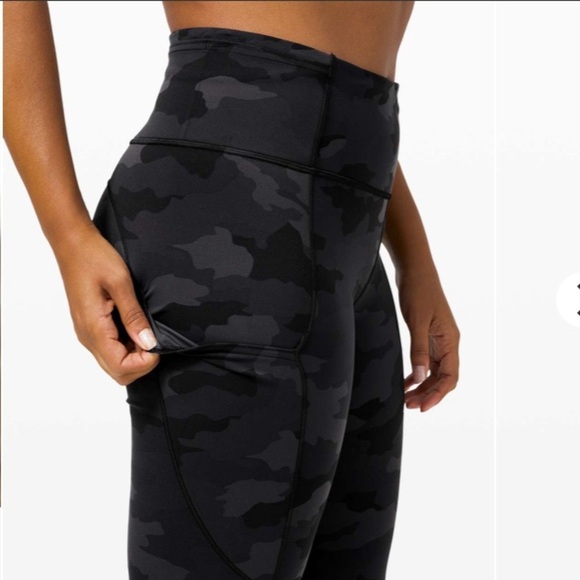 Lululemon Fast and Free Tight II 25" Heritage 365 Camo Deep Coal Multi Size 2 - Picture 14 of 14